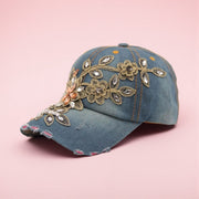 Solid Color Rhinestone Baseball Cap