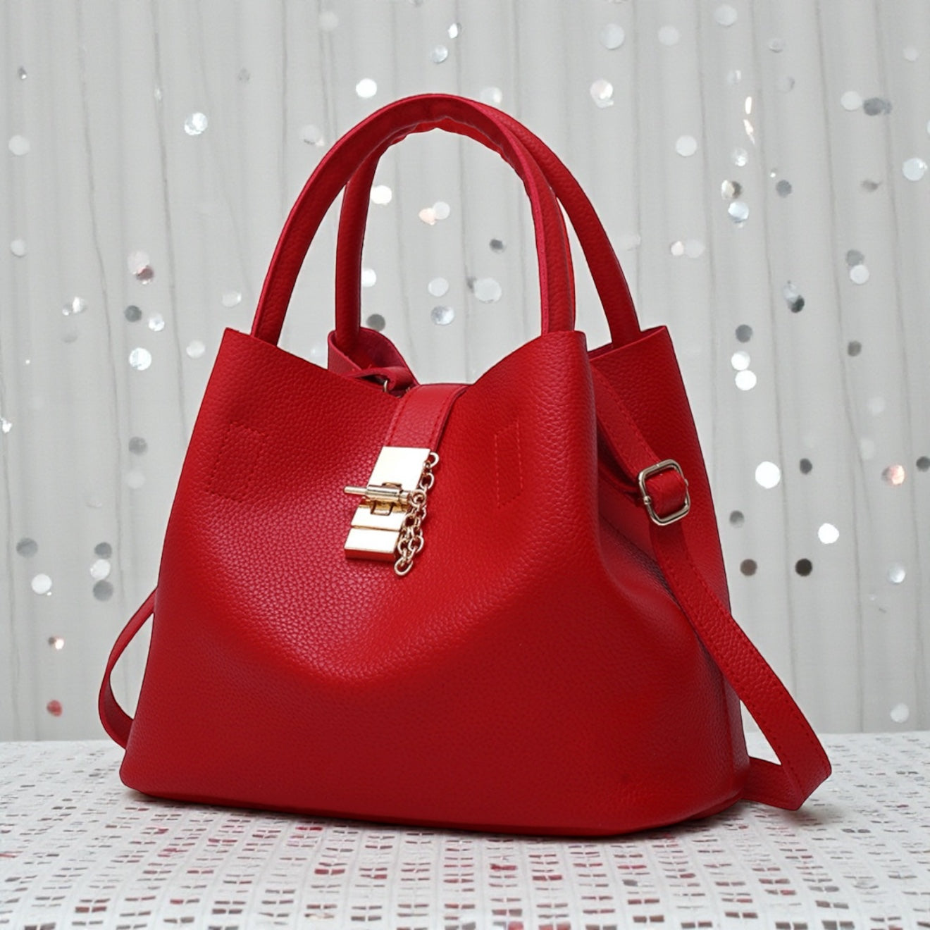 Women's Large Pu Leather Fashion Handbag
