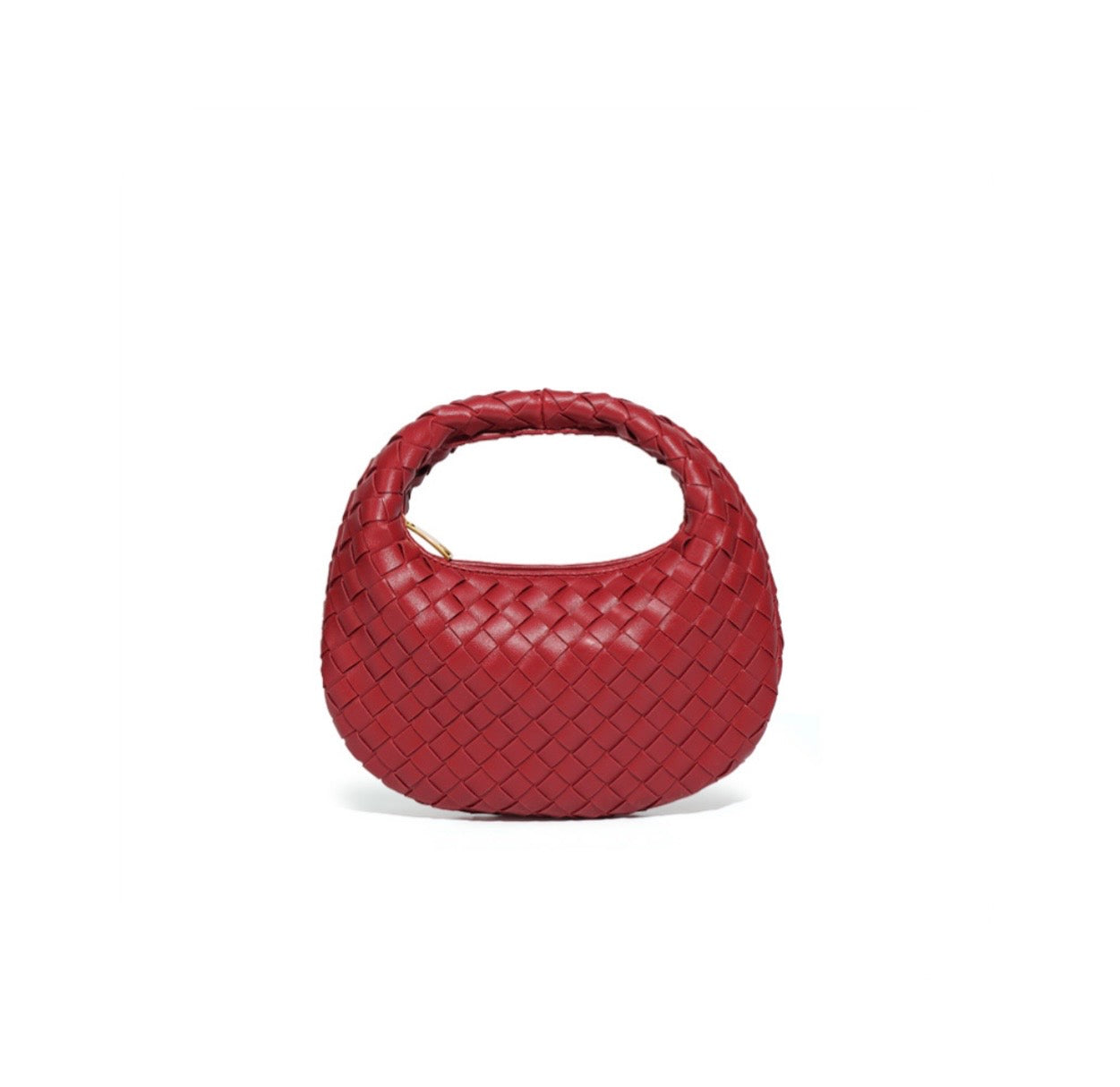 Women's Small Pu Leather Solid Color Streetwear Round Zipper Handbag