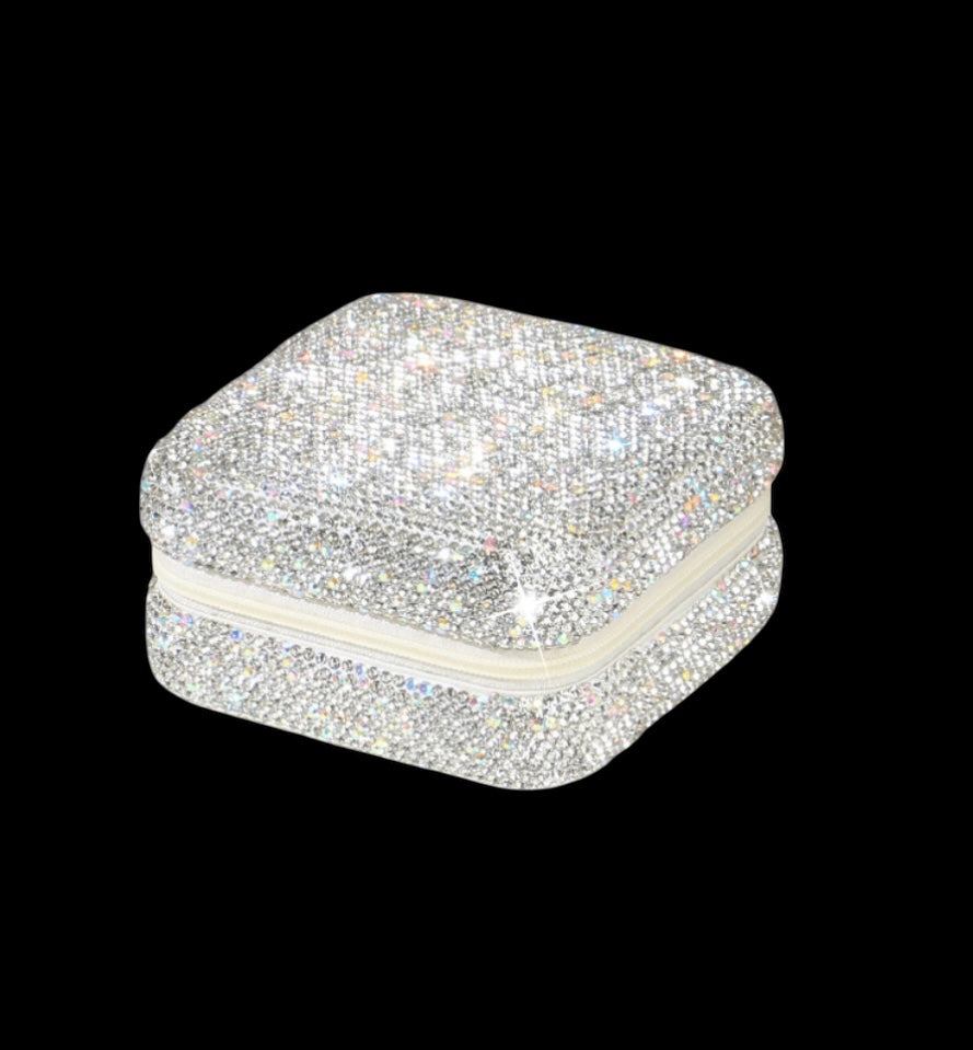 Pu Leather Rhinestone Casual Elegant Glam Solid Color Jewelry Boxes