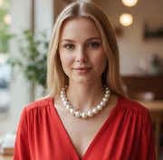 LElegant Pearl Beaded 14k Gold Plated Women's Necklace