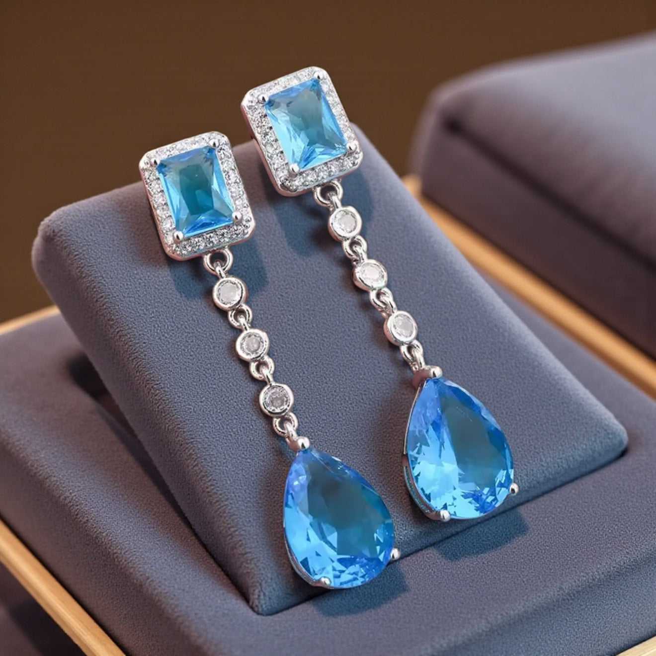 Blue Crystal Earrings