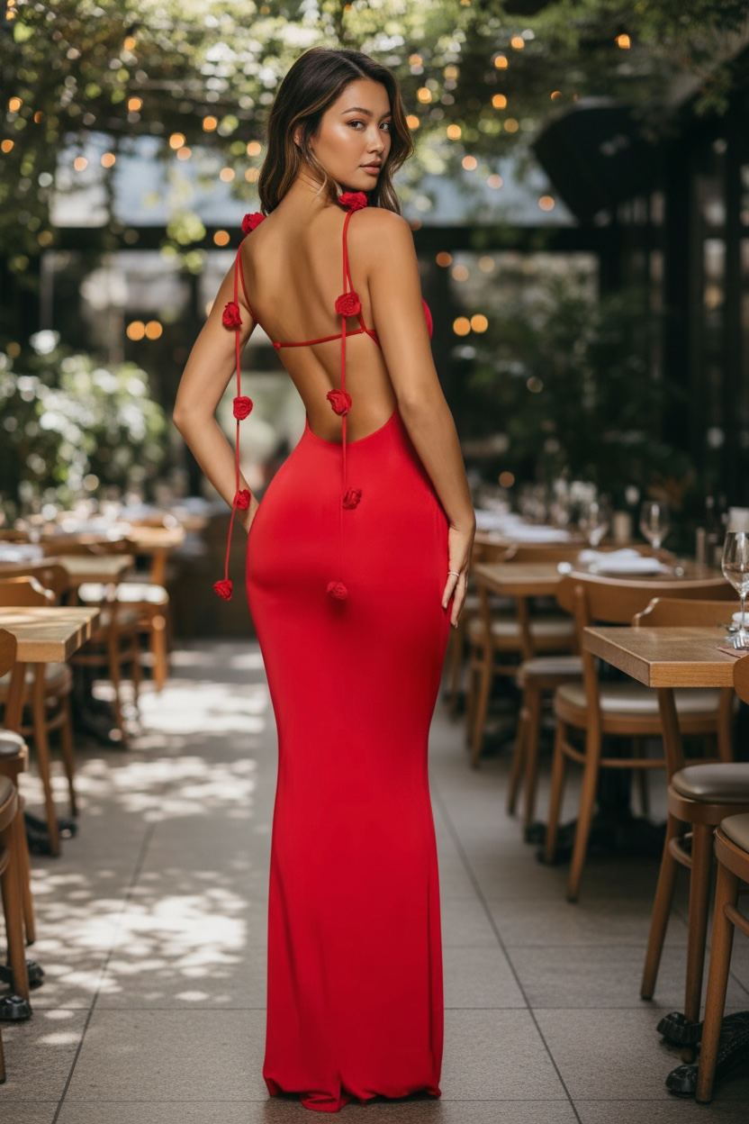 Sexy Spaghetti Strap Red Dress