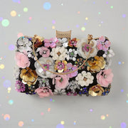 Flower Square Clutch Evening Bag