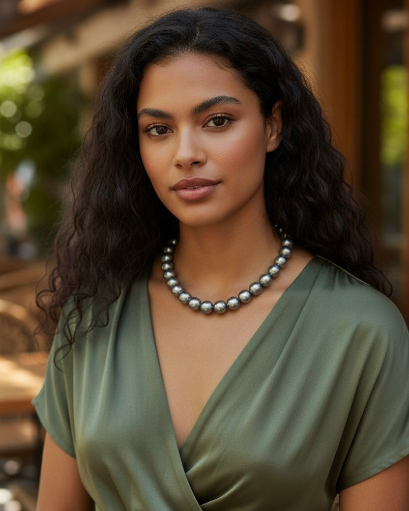 Elegant Pearl Beaded 14k Gold Plated Women's Necklace