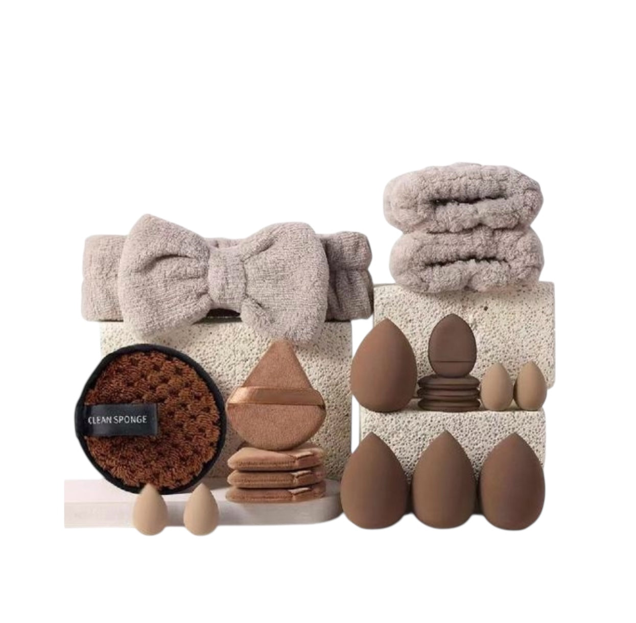 20 Pieces Of Brown Color Complete Makeup Care Set