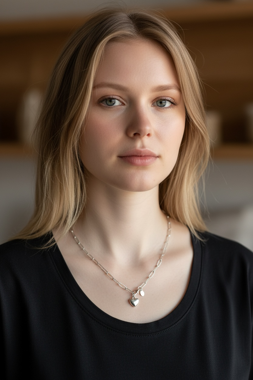 Romantic Heart Shape 18k Gold Plated Handmade Pendant Necklace