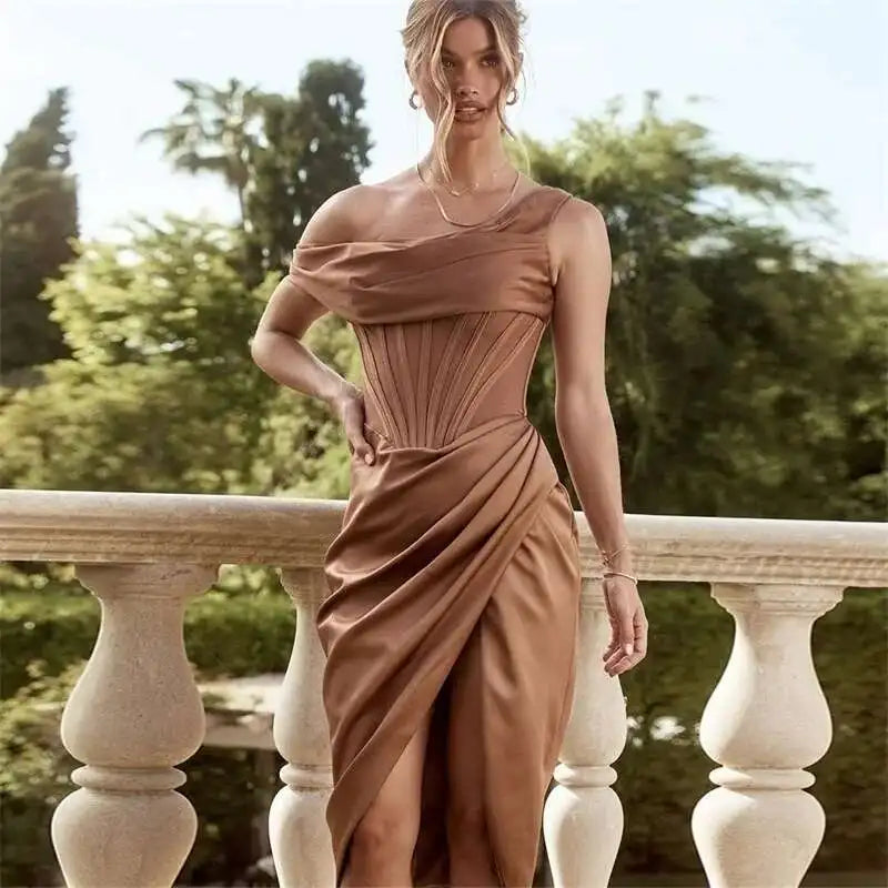 Elegant Satin Party Dress for Women