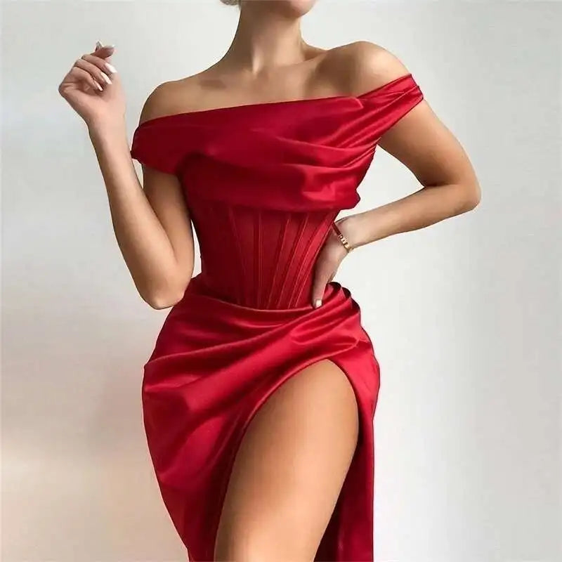 Elegant Satin Party Dress for Women