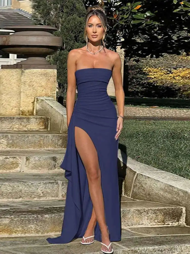 Asymmetrical Ruffle Maxi Dress for Women