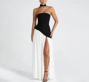 Monochrome Couture Slit Gown