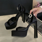 Velvet Noir Platform Heels