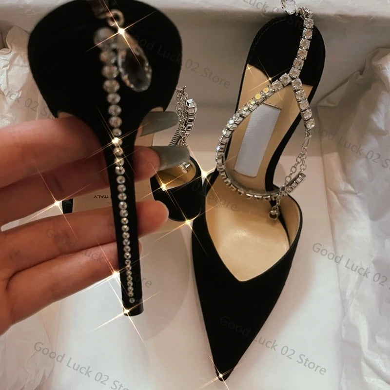 Diamond Strap Pointed Heels