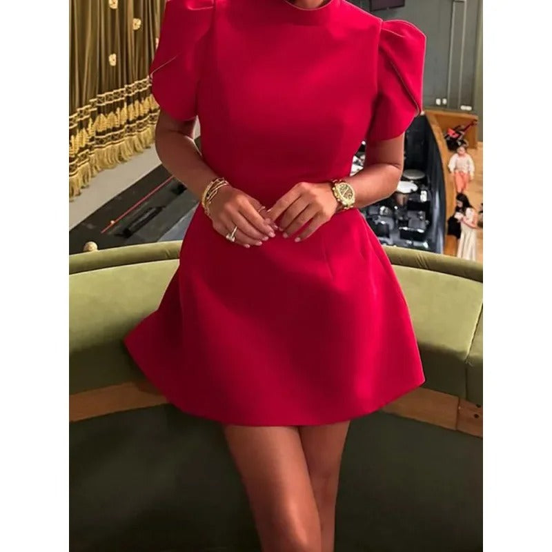 Parisian Pearl Bow Mini Dress