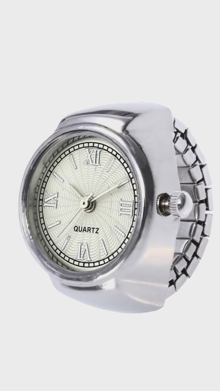 Load video: Round Single Folding Buckle Ring Table Quartz Women's Watches