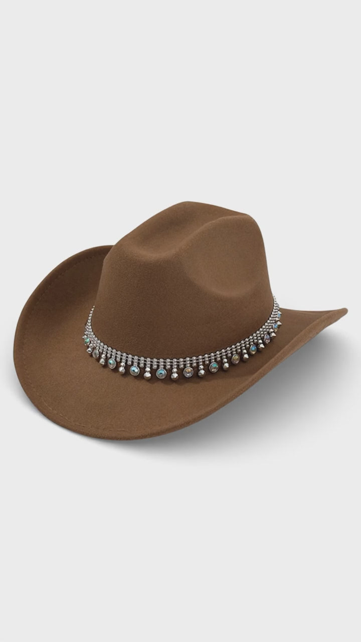 Load video: Cowboy Gemstone Hat